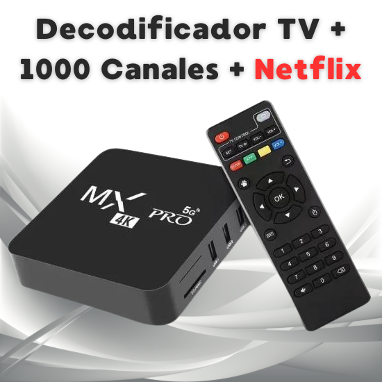 Decodificador Smart TV Box Android | Canales de fútbol + Aplicaciones + Contenido Netflix Amazon Disney HBO